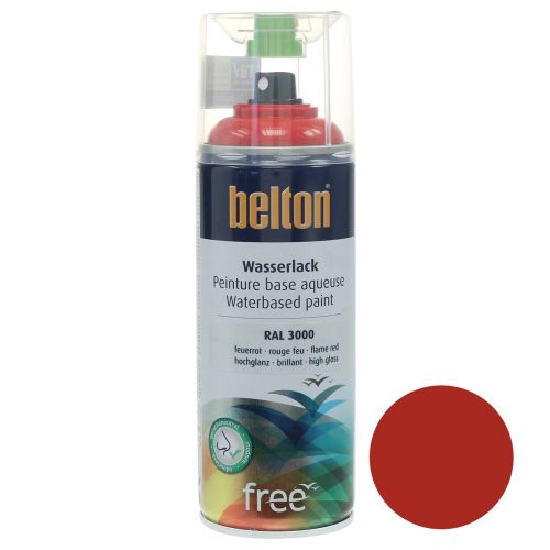 Belton vapaa vesiohenteinen maali punainen kiiltävä väri spray tulipunainen 400ml