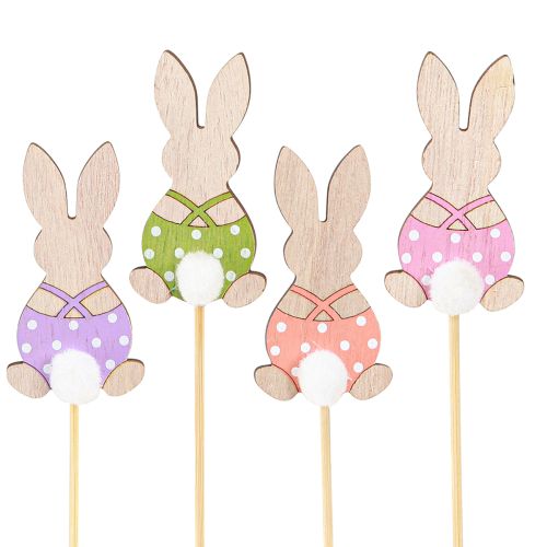 kohteita Kukkapuikko Värikäs Pupu Puukoristeet Pääsiäinen 6cm 12 kpl