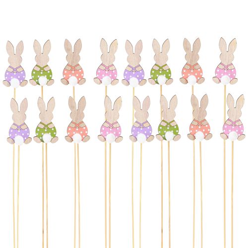 kohteita Kukkapuikko Värikäs Pupu Puukoristeet Pääsiäinen 6cm 12 kpl
