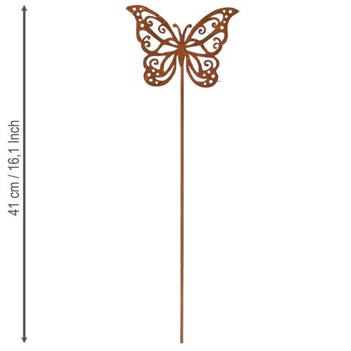 kohteita Metalliset kukkakepit, ruosteenvärinen kuvio, perhoskoriste, 10 × 7 cm, 3 kpl