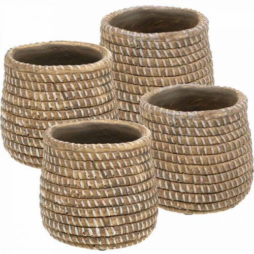 kohteita Boho kukkaruukku punottu look ruukku keraaminen Ø6cm K7,5cm 4kpl