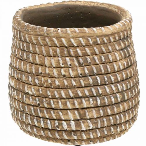 Floristik24 Boho kukkaruukku punottu look ruukku keraaminen Ø6cm K7,5cm 4kpl