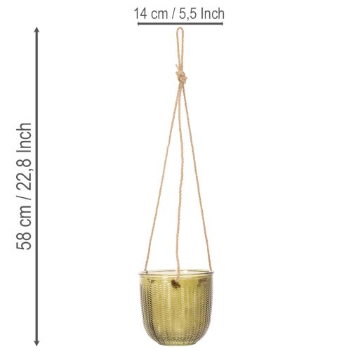 Lasinen kukkaruukku/riippuvalaisin, violetti/vihreä, 14 cm, 2 kpl | Floristik24.fi
