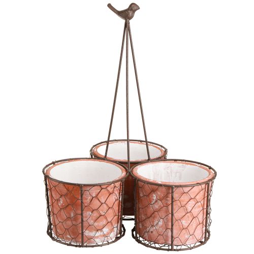 kohteita Kukkaruukku keraaminen verkkokori metalliruskea Ø30cm K11,5cm