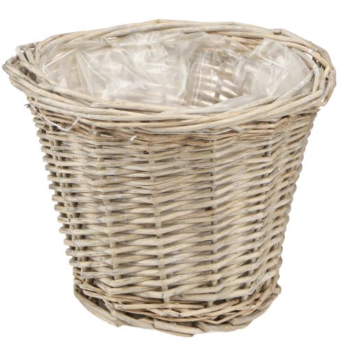 kohteita Kukkaruukkukori paju luonnonharmaa valkoinen Ø20cm K16cm 2kpl
