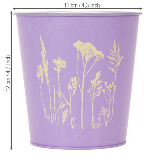 Pyöreä pastellinvärinen kukkaruukku huonekasveille kukka-aiheella, 12 cm, 3 kpl | Floristik24.fi