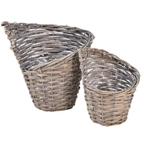 kohteita Kukkaruukkukasvikori paju luonnollinen Ø12,5cm/20cm 2 kpl sarja