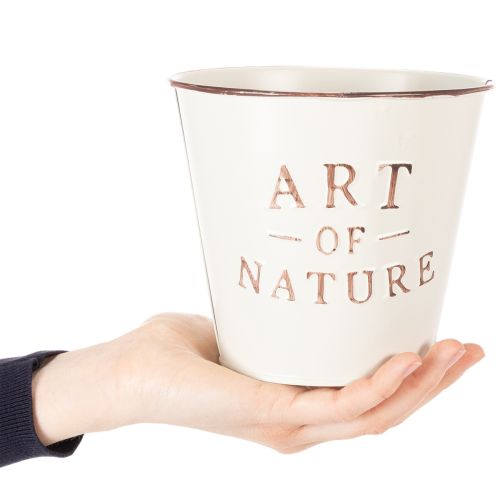 kohteita Sinkkiruukku, kermanvärinen, Ø15cm, korkeus 13.5cm