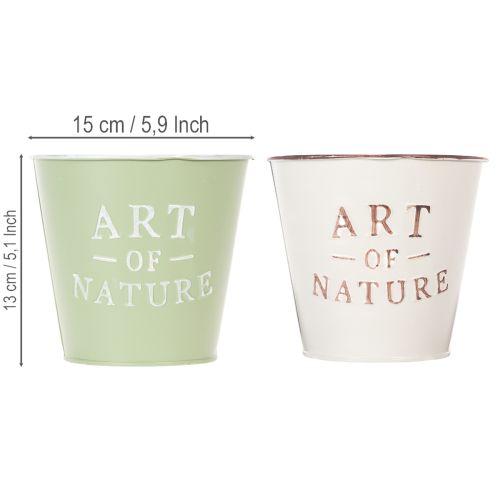 Art of Nature -ruukku kirjaimilla, koriste ikkunalaudalle ja olohuoneeseen, 15 cm, 2 kpl | Floristik24.fi