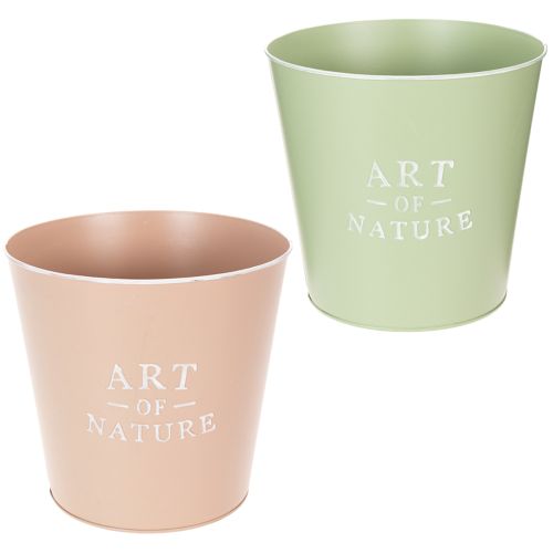 Art of Nature metalliset koristeelliset ruukut 22 cm, 2 kpl, pastellivärit