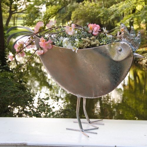 kohteita Kukkaruukku Chicken Metal Bird Metallic Rosé 51×16×37cm