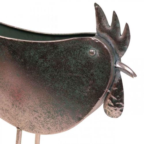 kohteita Kukkaruukku Chicken Metal Bird Metallic Rosé 51×16×37cm