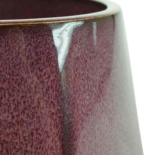 Floristik24 Kukkaruukku Keraaminen istutuskone Punainen Kuusikulmainen Ø14cm K12cm
