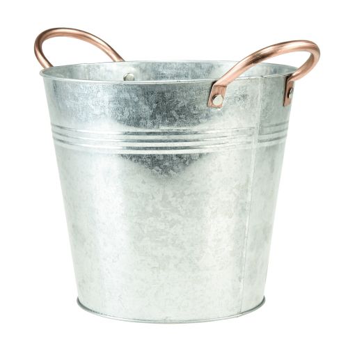 Floristik24 Kukkaruukku kahvoilla metallinen koristeämpäri Ø16cm H15cm