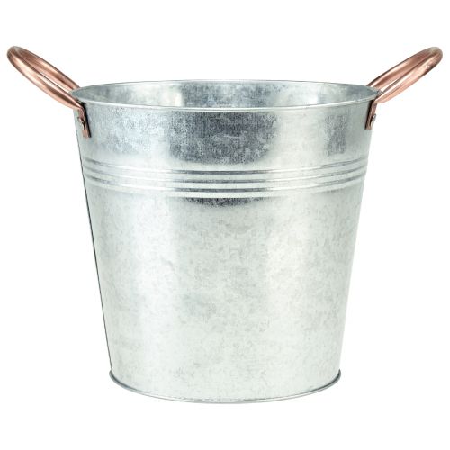 Floristik24 Kukkaruukku kahvoilla metallinen ämpäri Ø14cm K13,5cm
