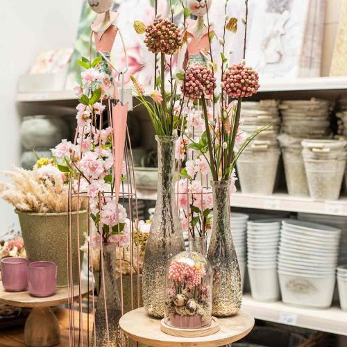 Floristik24 Kukkamaljakko lasia, pöytämaljakko kaksisävyinen aito lasi kirkas, hopea H30cm