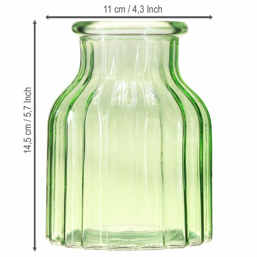 kohteita Kukkamaljakot vihreä lasikoriste retro Ø11cm K14,5cm 2kpl