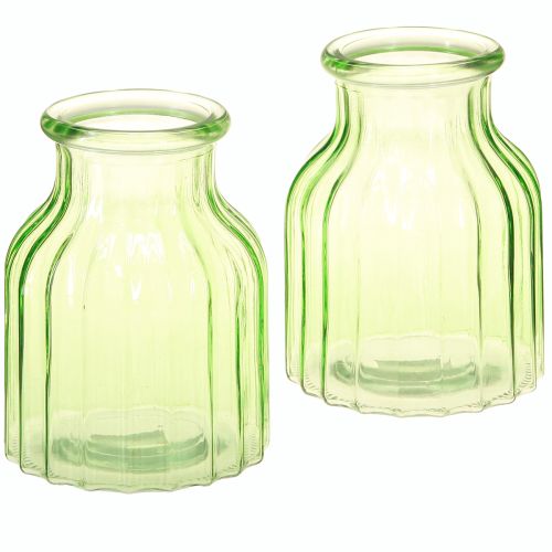 kohteita Kukkamaljakot vihreä lasikoriste retro Ø11cm K14,5cm 2kpl