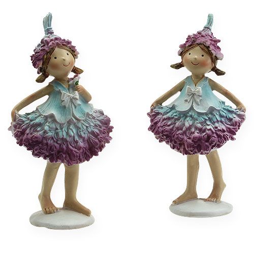 Floristik24 Kukka lapsi lila, sininen 17cm 2kpl