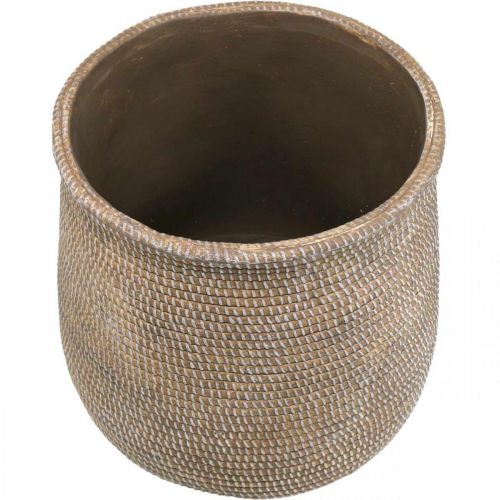 Floristik24 Boho-kukkaruukku keraaminen iso punottu look Ø21,5cm K24cm