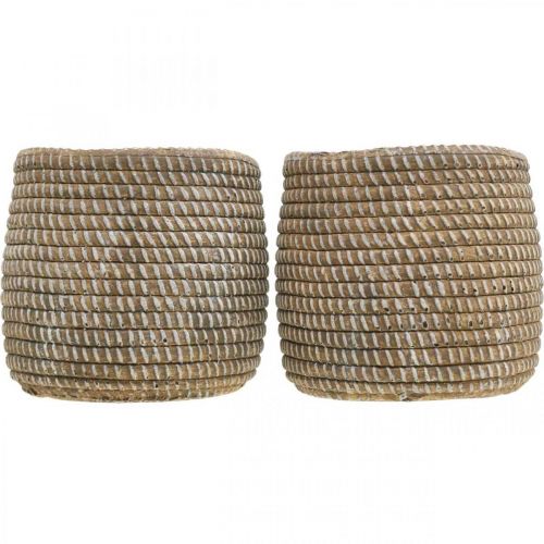 kohteita Boho kukkaruukku cachepot keraaminen punottu look Ø9cm K10.5cm 2kpl