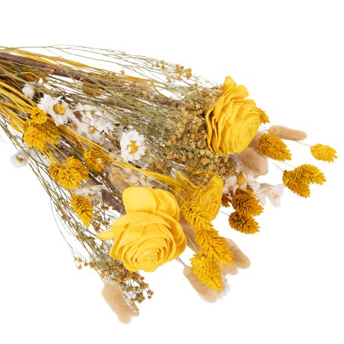 kohteita Kuivakukkakimppu ruusuilla, valmistettu solapuusta. Elegantti kimppu luonnonmukaiseen kodin sisustukseen. 50 cm