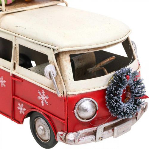 Floristik24 Joulukoristeluauto Joulubussi Vintage Bussi Punainen L17cm
