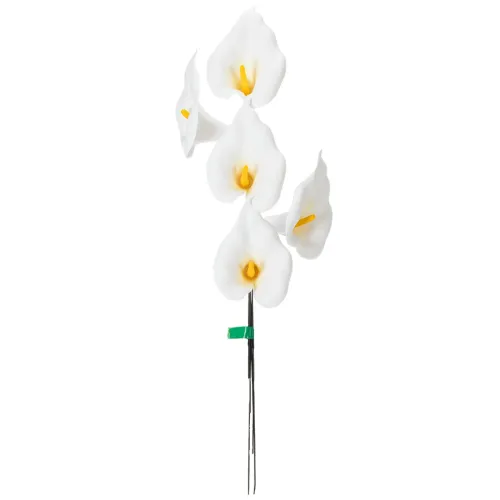Keinotekoinen kalla keltaisilla heteillä, koristeellisilla kukilla, 35 cm, 10 kpl | Floristik24.fi