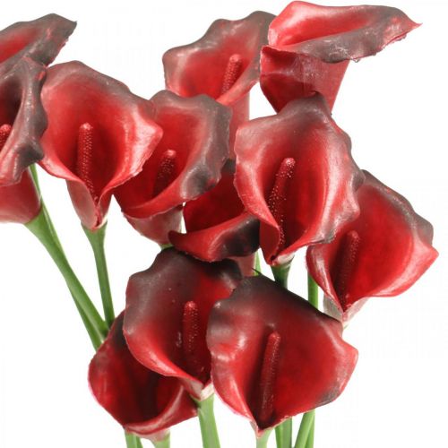 kohteita Calla punainen Bordeaux tekokukat nipussa 57cm 12kpl 12cm