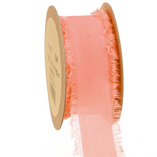 kohteita Sifonkinauha oranssi pastellikangas nauhahapsut 40mm 15m