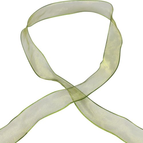 kohteita Sifonki nauha organza nauha koristeellinen nauha organza vihreä 15mm 20m