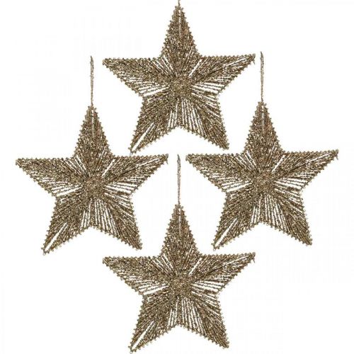 Joulukuusikoristeet, Adventtikoristeet, tähtiriipus Kultainen B15cm 8 kpl