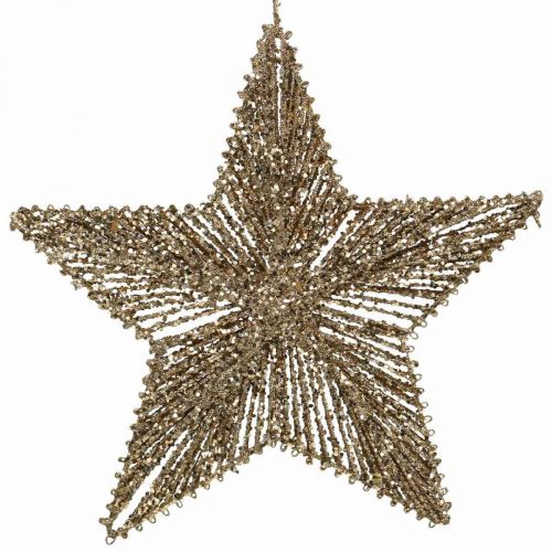 Joulukuusikoristeet, Adventtikoristeet, tähtiriipukset kultaiset W30cm 4 kpl