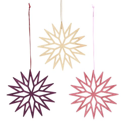Joulukuusikoristeet puinen koristelu lumihiutale marja 10cm 12 kpl