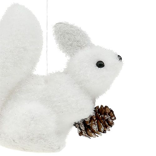 Floristik24 Joulukuusikoristeet orava valkoinen 7cm 6kpl