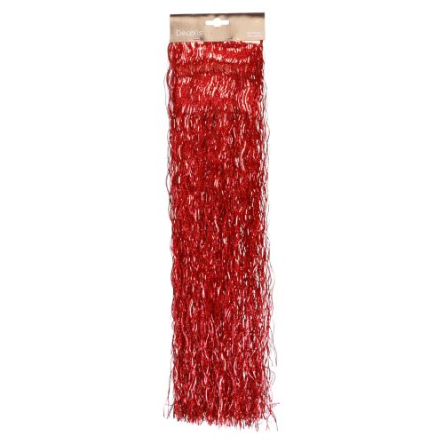 kohteita Joulukuusikoristeet Joulu, aaltoileva hopealanka punainen hohtava 50cm