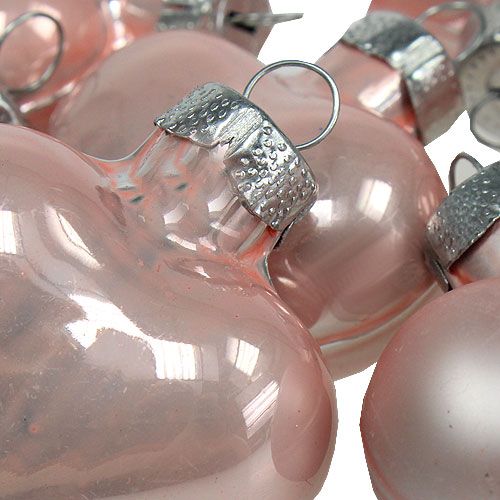kohteita Mini lasisydämet pinkki 4cm 12 kpl