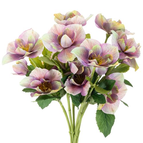 Keinotekoinen jouluruusujen kimppu violeteilla kukilla, 35 cm, 6 kpl ostaa | Floristik24.fi