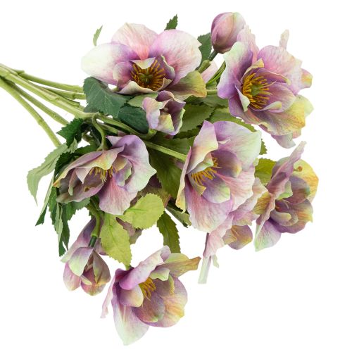 Keinotekoinen jouluruusujen kimppu violeteilla kukilla, 35 cm, 6 kpl | Floristik24.fi