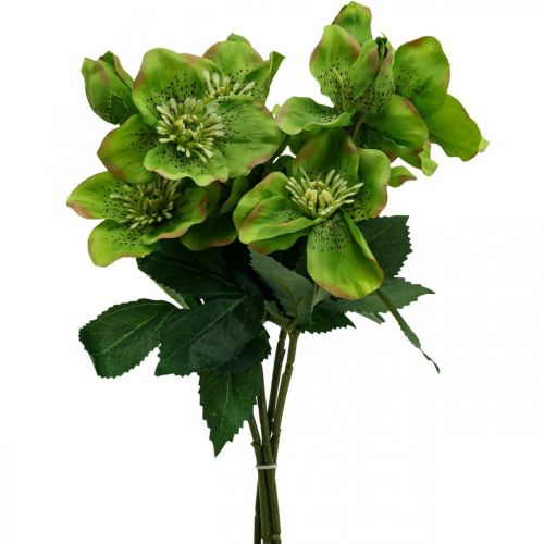 Floristik24 Jouluruusu Paastonruusu hellebore tekokukat vihreä L34cm 4 kpl
