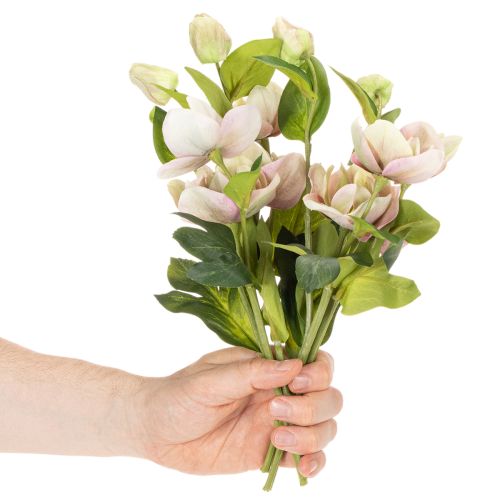 Jouluinen ruusu-tekokukkakoriste, 30 cm nippu, 4 kpl | Floristik24.fi