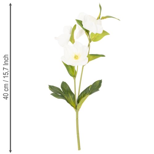 Jouluruusu Tekokukka Valkoinen Koristeellinen Tekokukka Kimpussa, 40cm, 4 Kappaletta | Floristik24.fi