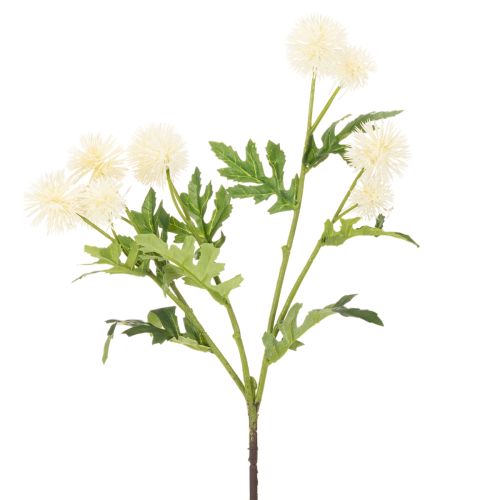 Tekoinen krysanteemikukka, kermanvalkoinen kimppu, koristeellinen oksa, iso 56 cm, 4 kpl | Floristik24.fi