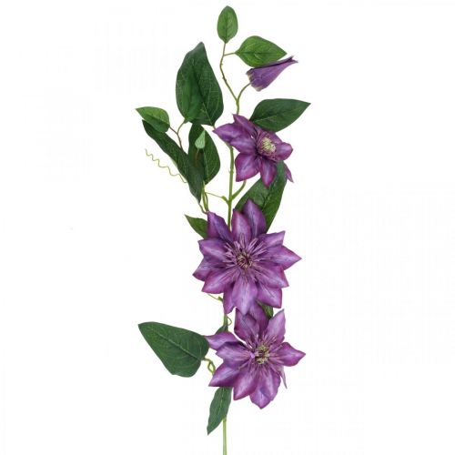 Floristik24 Keinotekoinen klematis, silkkikukka, koristeoksa klematiksen kukilla violetti L84cm