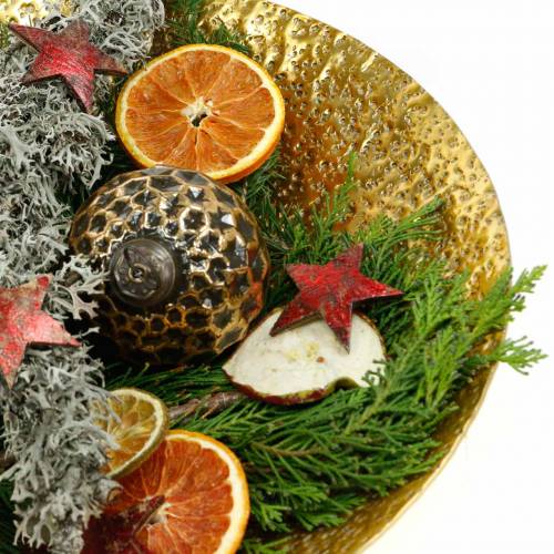 Floristik24 Kultainen koristekulho metallia Ø35 / 46cm, sarja 2 kpl