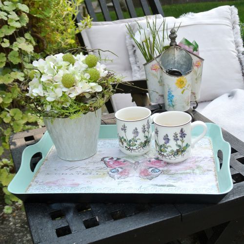 Floristik24 Tarjotin vintage perhonen 44x30cm
