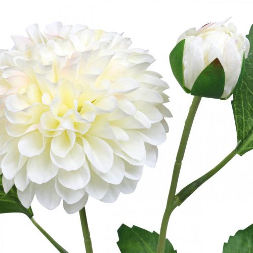 kohteita Dahlia tekokukat kermanvihreä 2 kukkaa 60cm