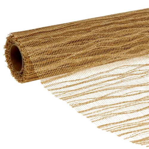 Deco Wave pöytäsarana 26cm x 300cm metallikulta | Floristik24.fi