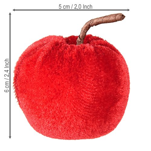 kohteita Koristeelliset omenat kangas syyskoriste sametti punainen Ø5cm K6cm 12 kpl