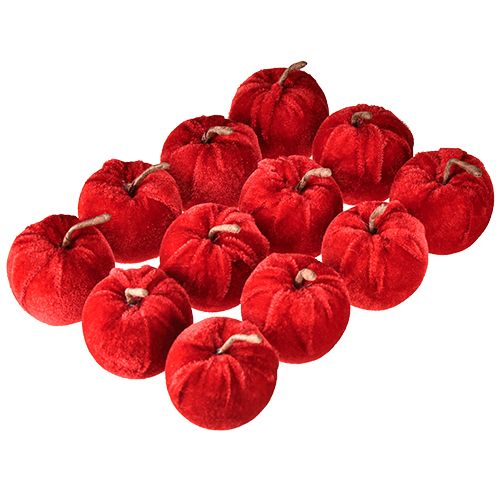 kohteita Koristeelliset omenat kangas syyskoriste sametti punainen Ø5cm K6cm 12 kpl